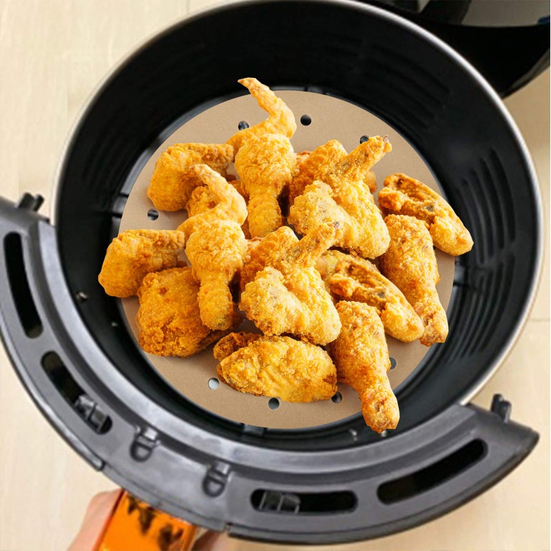 Beasea Air Fryer Round Liners - 12 Inch, 200pcs Unbleached Parchment Paper for Air Fryer and Steaming Basket - Image 5